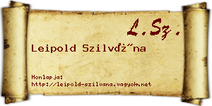 Leipold Szilvána névjegykártya